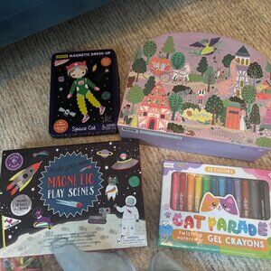 Various kids toys and crayons - Ooly, Floss & Rock, Mudpuppy